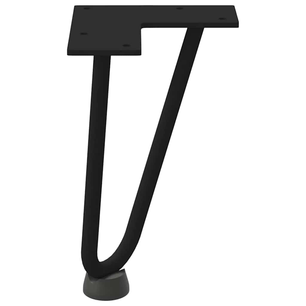 Nogi do włosów do stolika kawowego, 4 szt. czarne 20 cm, masywna stal z nóżkami poziomującymi, metalowe nogi stołu do projektów meblowych DIY