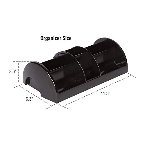 Desk Organizer with Sliding Middle Section, Home Accessories Organizer for Remote Control, Mobile Phone, Mail, Media, and More. Works as a Nightstand Organizer, Cell Phone Desk Caddy, Livingroom Decor