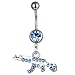 ZNDIJE Fashion Rifle Gun Navel Ring Assault Rifle Belly Button Ring Body Piercing Jewelry for Women Men-Blue, Stainless Steel