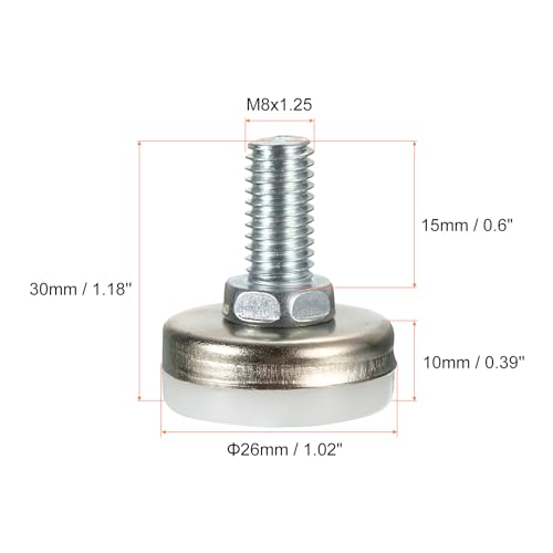 Pies de nivelación de muebles ajustables con rosca M8 para patas de sofás 3