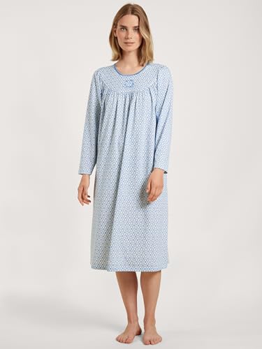 Image of Calida Women's Soft Cotton Nightgown - Classic Long-Sleeved Summer Nightdress, 100% Soft Cotton, 47 in