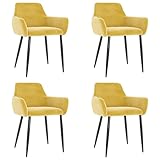 Color: Amarillo mostaza; Material: Terciopelo (100% poliéster), metal; Dimensiones: 56 x 56 x 78 cm (ancho x profundo x alto)