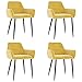 vidaXL Sedie da Pranzo 4 pz Giallo Senape in Velluto