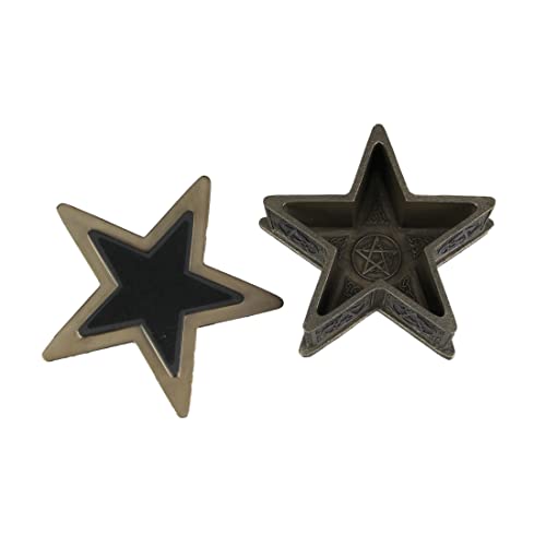 Boîte à bijoux pentagramme Veronese Design, coffret ésotérique bronze