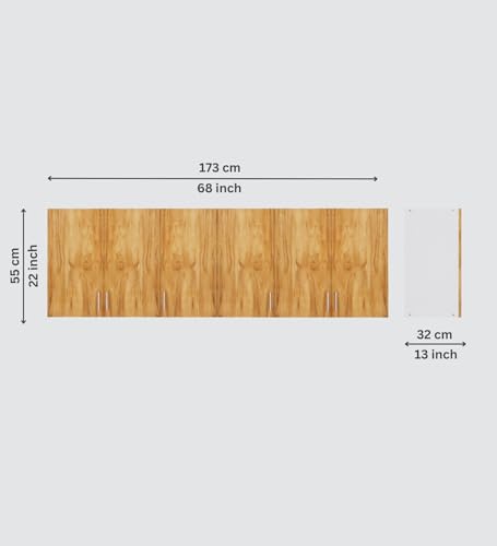 Image of SPECIALITY PANELS 6 Door Modular Wall Mounted Kitchen Cabinet with Adjustable Shelf Space Saving Storage Unit Durable Engineered Wood Cupboard for Kitchen Living Room Utility Organizer Furniture