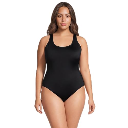Lands' End Women's Tugless X-Back One Piece Swimsuit 8 Black