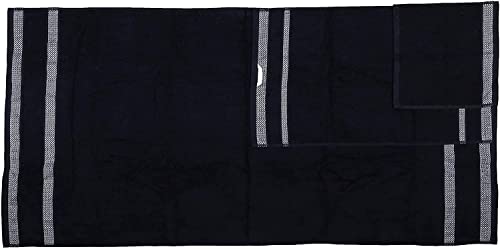 Casa Copenhagen Solitaire Designed In Denmark 600 Gsm Hotel & Spa Decorative Kitchen & Bathroom Egyptian Cotton 6 Piece Towel Set, Includes 2 Bath Towels 2 Hand Towels 2 Washcloths – Jet Black #TOP2