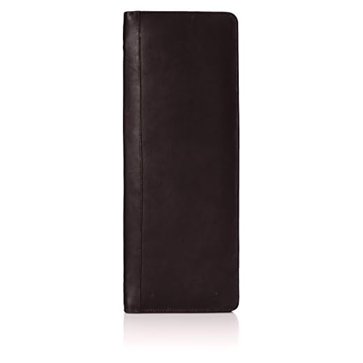 Piel Leather Zippered Tie Case with Snaps, Chocolate, One Size