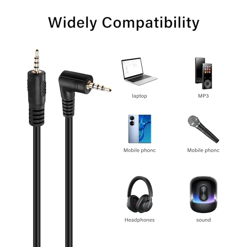 Cable auxiliar audio 2.5mm ángulo recto 0.3M miniatura 6