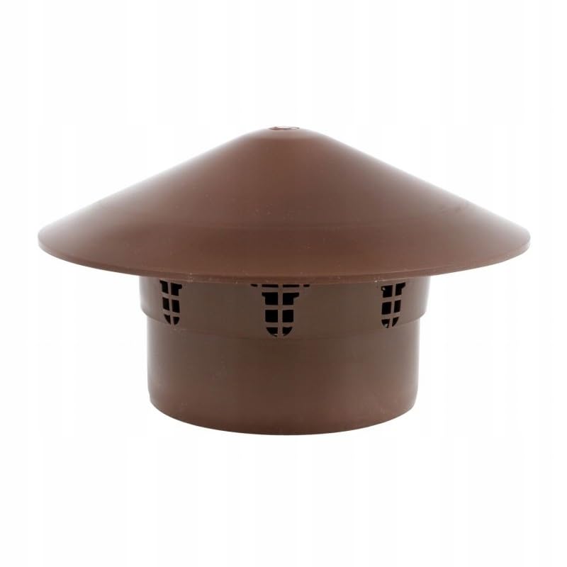 Waste Pipe Terminal Valve Soil Pipe System/Vent End Cap Push Fit Socket Plug (110mm, Brown)