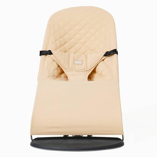 Funda para hamaca bebé Belltop compatible con Hamaca BabyBjörn: Soft & Bliss. Asiento para balancín bebé: ergonómico y de ajuste perfecto. Funda silla/mecedora bebé: algodón hipoalergénico (Beige)