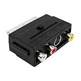 Adaptateur SCART 3 RCA + S Video, Adaptateur Péritel vers 3X RCA in Out + Adaptateur S Vidéo S VHS AV Audio Vidéo avec Interrupteur on/Off pour une Transmission Optimale de l'Image et du Son