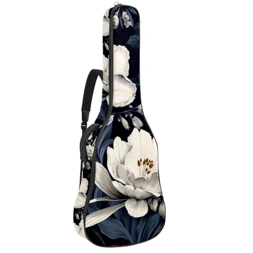 Housse de guitare acoustique au design fleuri élégant et protection rembourrée renforcée