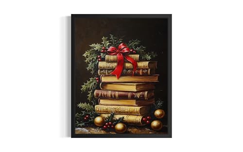 Rustic Farmhouse Books Art Still Life Pictures Posters Vintage Christmas