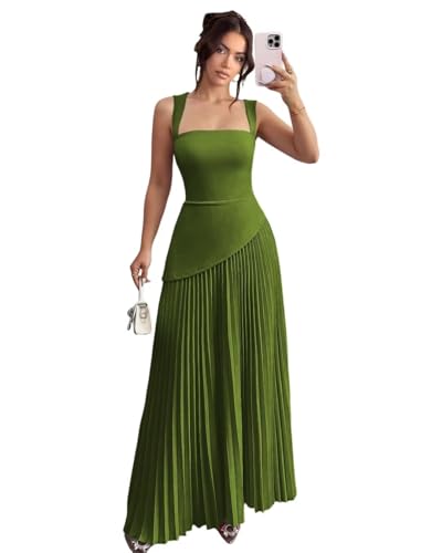 Women's Spaghetti Straps Bridesmaid Dresses 2025 Asymmetrical Drop Waist Pleated Formal Evening Dress DE499