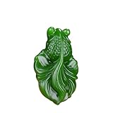 Herren-Halskette, chinesisches natürliches Jadegrün, handgeschnitzter Goldfisch-Anhänger, Modeboutique-Schmuck, für Männer und Frauen, beliebte Geschenke