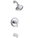 KOHLER TS395-4E-CP Devonshire(R) Rite-Temp(R) bath and shower valve trim with lever handle, NPT spout and 2.0 gpm showerhead