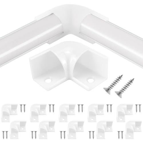 Aifeier ET 12 Pcs LED Diffuser Channel Corner Kit, 16X16mm Light Bar Corner Connector 90 Degree Connectors with Screws for V Shape LED Aluminum Channel System (White)