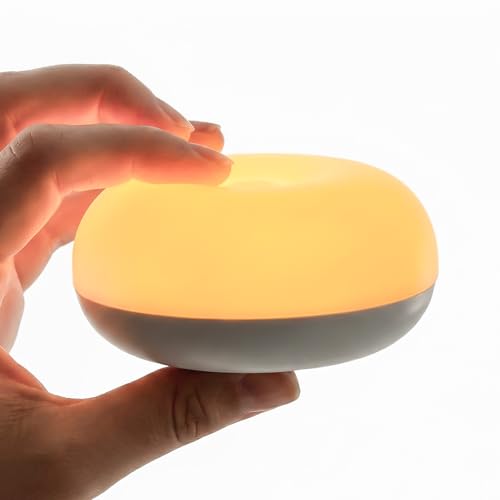Image of Geecent Baby Night Light, 0 Blue-Light Nursery Egg Light for Breastfeeding, Flip Design, Soft BPA Free, 3 Colors & Dimming, Rechargeable Portable Touch Nightlight for Kids Toddler
