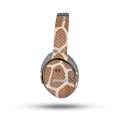 Image of MightySkins Carbon Fiber Skin Compatible with Bose QuietComfort 35 II Headphones - Giraffe Print | Protective, Durable Textured Carbon Fiber Finish | Easy to Apply