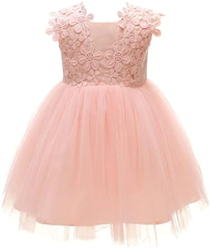 Girl Dress Lace Christening Dress Flower Princess Tutu Dresses for Party Wedding Birthday