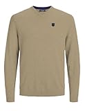 JACK & JONES Knit V-Neck Jprbluronaldo Prau25 Pull en Tricot à col en V, Lark, M Homme