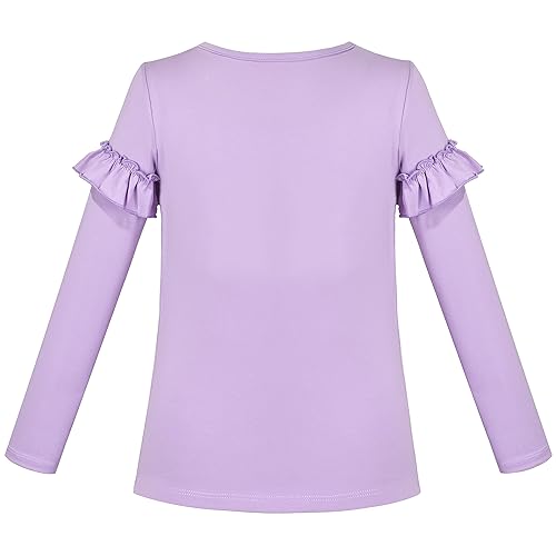 Sunny Fashion Girls White Long Sleeve T-Shirt Top Rainbow Sequins Letter Star2