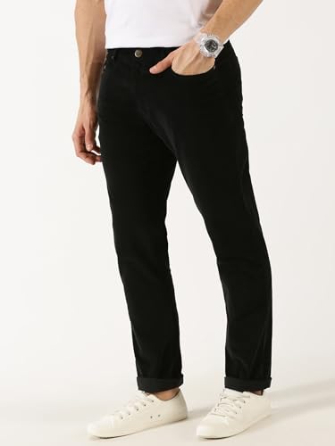 Image of Thomas Scott Men Mid Rise Slim Fit Corduroy Chino Pants