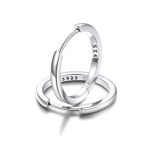 FaithHeart Sterling Silver Hoop Earrings for Women, Hypoallergenic Huggie Hoop Earrings Lightweight Small Cartilage Earrings Hoop Earring Dainty Everyday Earrings 6/8/10/12/14/15/16/18/20mm