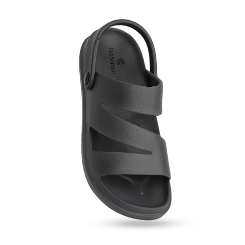 Image of NoStrain Men's Waterproof Sandals with Back Strap | Casual Floater Sandals for Man | Soft, Lightweight Slip On Slippers for Men | Comfortable Daily Wear