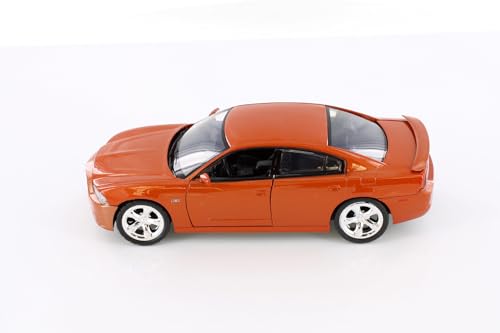 2011 Dodge Charger R/T, Orange - Modelo a Escala 1:24 miniatura 5