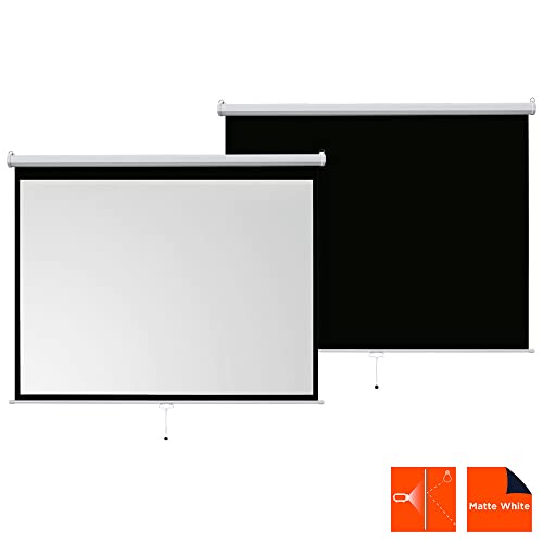 celexon Basic Rollo-Leinwand 120 | 240x180 cm 4:3 | ausziehbare Full-HD 4K Beamer-Leinwand f&uuml;r Heimkino oder B&uuml;ro-Pr&auml;sentationen | Projektionsleinwand geeignet zur Deckenmontage oder Wandmontage