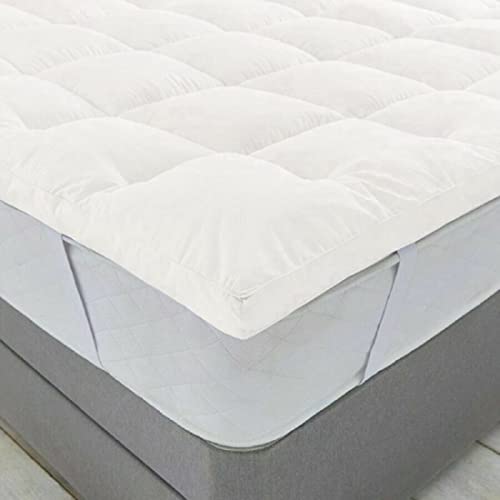 Image of 1200GSM Hollow Fibre Mattress Padding /Topper White for Twin Bed-48 Inch X 75 Inch