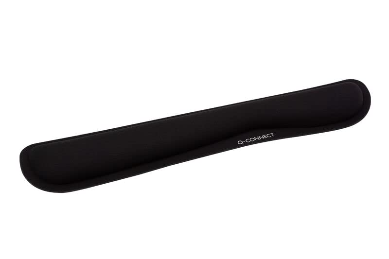 Q-Connect KF03684 Keyboard Wrist Rest Gel Black Ergonomic Wrist Rest Wrist Rest with Memory 45.5 x 8.5 x 2 cm