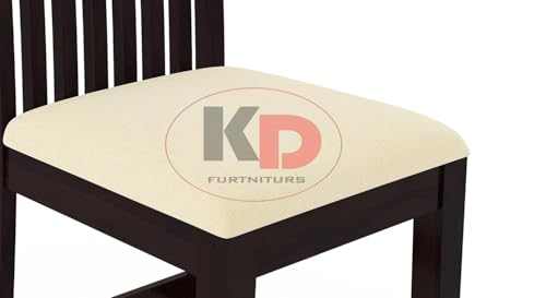 Image of Dining Table Set || Wood 4 Seater Dining Table with Chair || Dining Room Furniture || Wooden 4 Seater Dining Table || Modern and Unqiue Dining Table Living Room (4 Seater Dining Table) Walnut Finish