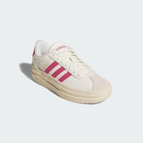 Image of adidas Womens Vl Court Bold Lace Up Sneakers Shoes Casual - Pink