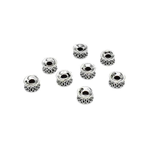 Perles en argent sterling 925 donut avec anneau pour création de bijoux DIY x6
