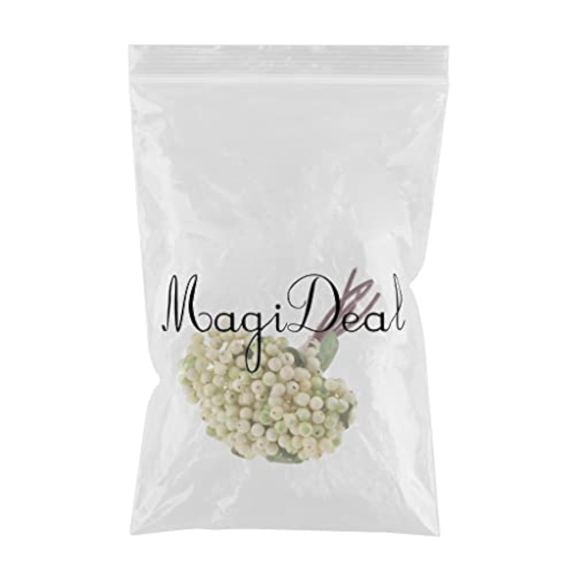 Artificial Berries Bush Flower Plants, White Decor
