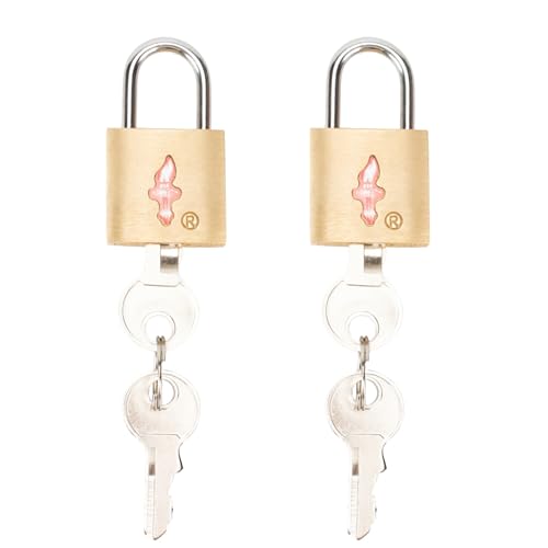 Image of DUALCROWN 2 Pack Luggage Lock TSA Approved+Key Padlock, Travel Lock TSA Approved +Suitcase Lock TSA Approved for Luggage, Suitcase, Carry On, Backpack, Laptop Bag,4 Pack Gold
