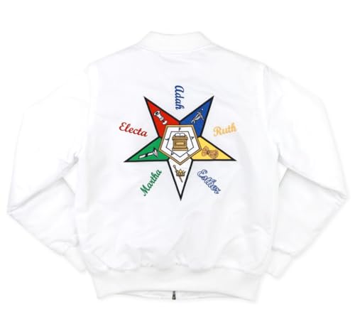 Order of The Eastern Star Bomber Jacket White2