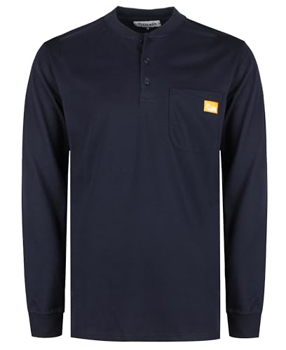 Image of Titicaca FR Shirts for Men 5.5OZ Light Weight Flame Resistant Navy Henley Shirts