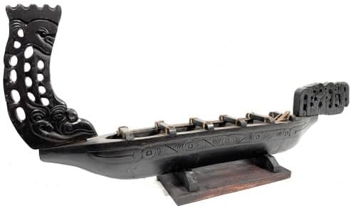 Tikimaster Waka Warrior Canoe 48 inch - Walnut Replica New Zealand Canoe | #bla6020120