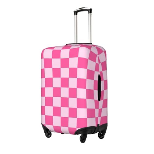 Pink Pastel Checkered Travel Luggage Covers For Suitcase Elastic Suitcase Protector Anti-Scratch Spandex Baggage Covers Fits 18-32 Inch Luggage Medium2