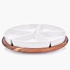 DUKA Lazy Susan Serving Tray for Table Top with Multiple Porcelain Dishes Compartments Ceramic Divided Serving Trays Platters 12 Turntable with Bowls Scandinavian Design