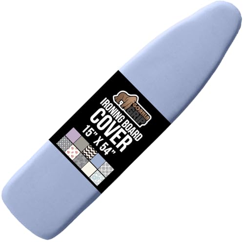 The Original GORILLA GRIP Ironing Board Cover and Pad, Silicone Coating, Thick Scorch Resistant Padding, Heavy Duty Iron Covers Standard Boards, Hook and Loop Fastener Strap, Blue, 15x54