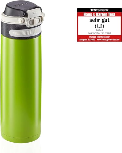 Leifheit Thermobecher Flip 600ml, Kaffeebecher 100% dicht, praktisches Öffnen mit einer Hand… – Ansicht 2