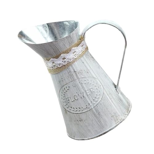 BESTonZON Secchio in Stile Europeo per Piantare Fiori Vaso in Ferro Vintage con Effetto Antico Contenitore Resistente e Leggero per Piante da Interno ed Esterno Decorazione Campagna