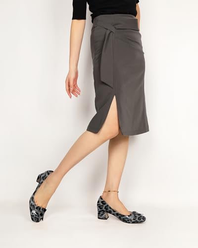 Joseywade Women Low Block Chunky Heel Pumps Square Toe Slip On 2 Inch Closed Toe Comfort Shoes for Wedding Office Evening with Bow Patent Leopard White US Size 7.54