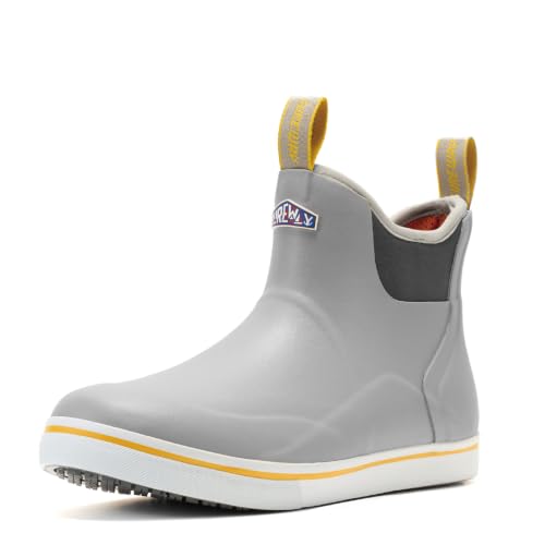 Image of SUREWAY Men's Deck Boots Professional Non-Slip Fishing & Ankle Boating Boot Waterproof Rain Boots, Lightweight Neoprene Rubber Deck Boots