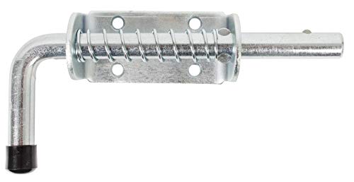 Alberts 204815 Verrou de box type Pistolet | avec poignée ronde et ressort | passivé | platine 85 x 40 mm | boulon Ø14 x 176 mm